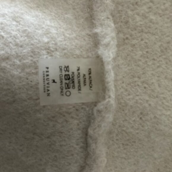 Alpaca long hooded cardigan knit coat Peruvian Connection - Picture 4 of 12